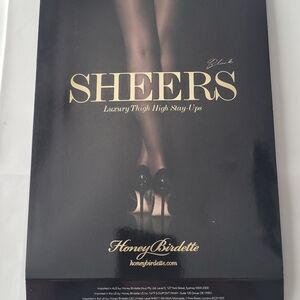 Honey Birdette Black Sheers Luxury Thigh High Stay-Ups